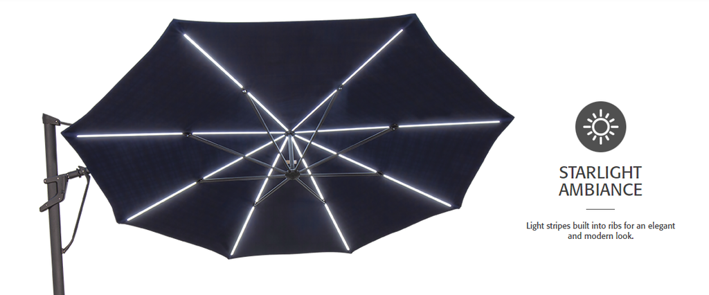 Treasure Garden 13ft Starlux Umbrella, Black Mast