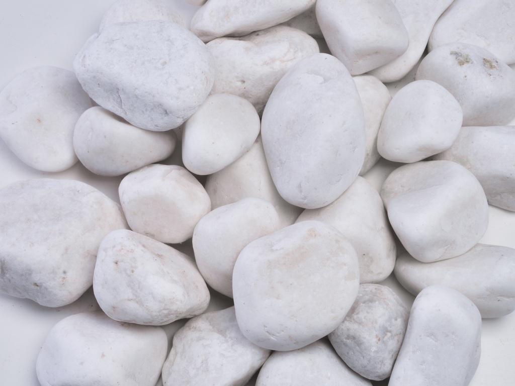 Ornate Beach Pebbles White Unpolished 2 - 3in - Bulk