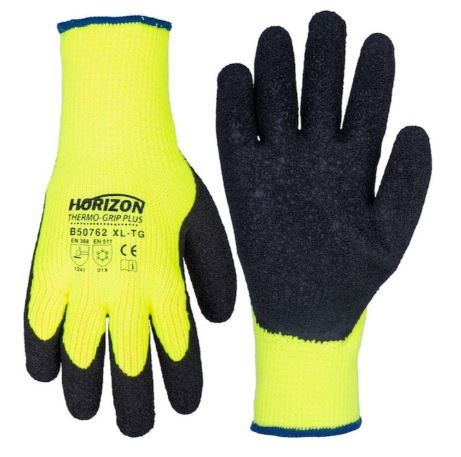 WINTER GLOVE, GREEN POLY, BLACK SANDY, NITRILE LINED