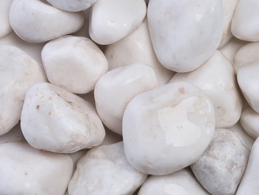 [OBEW2.18] Ornate Beach Pebbles White Unpolished 2 - 3in - Bag
