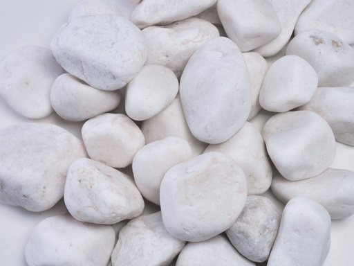[OBEW3] Ornate Beach Pebbles White Unpolished 2 - 3in - Bulk